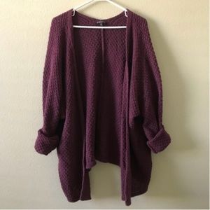 Brandy Melville Burgundy Cardigan Thick Knit One Size